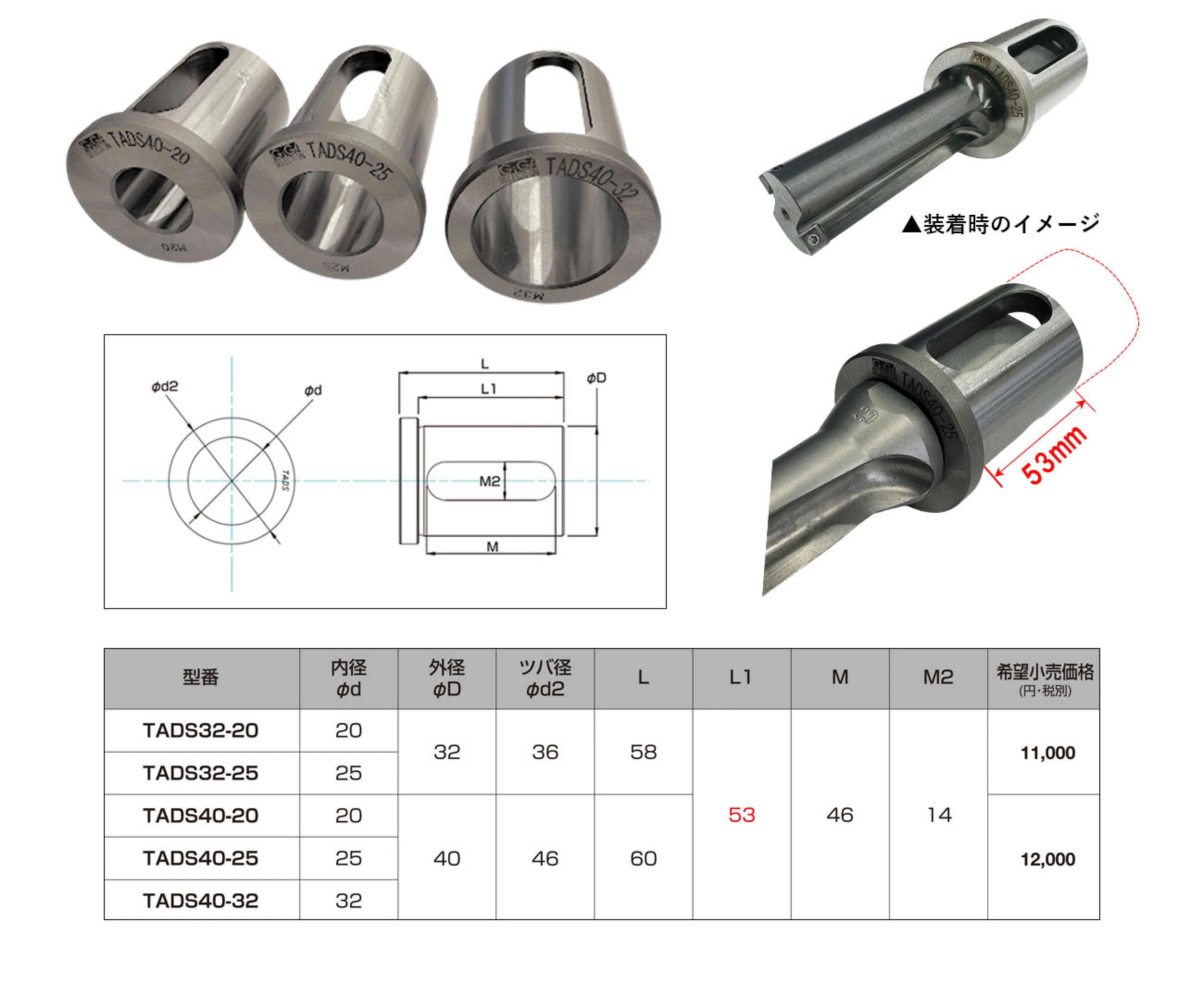 NC旋盤用スローアウェイドリルスリーブ
