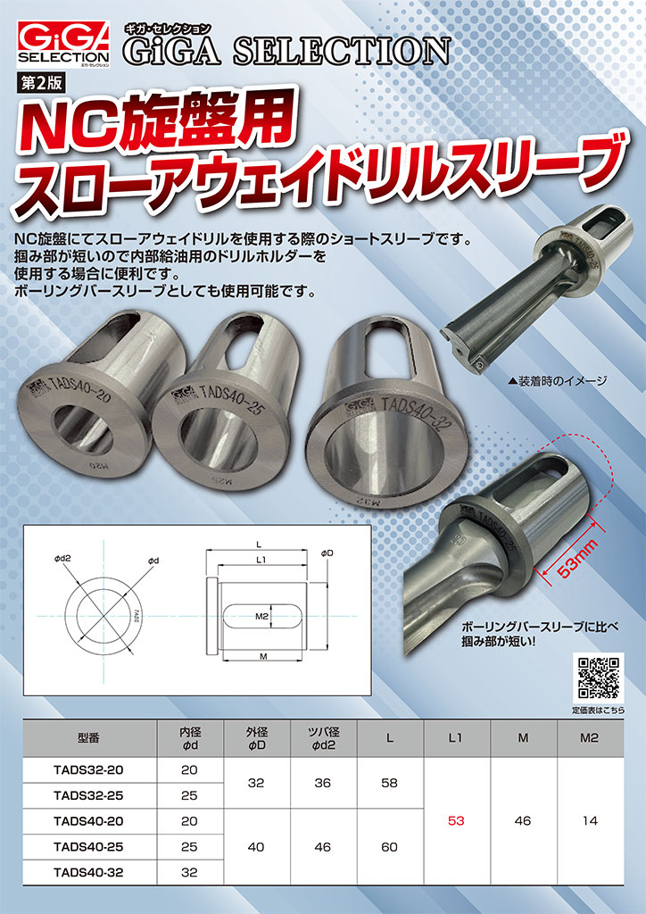 NC旋盤用スローアウェイドリルスリーブ